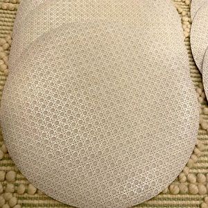 Crate and Barrel PVC Round Placemats- Cane Print Set of 6